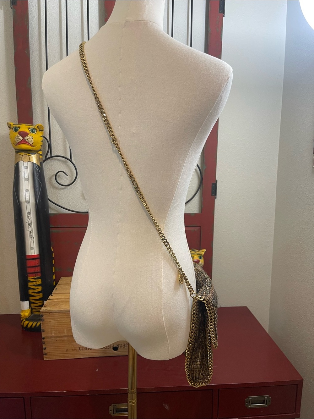 Stella McCartney Falabella Woven Tweed Crossbody Bag - Gold Hardware - Picture 2 of 11